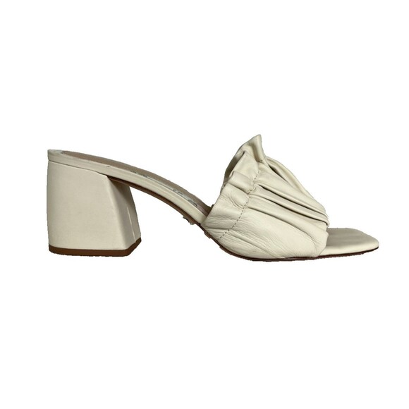 Born on Fifth + Antonio Milani Amy Ivory Heeled Ruffle Leather Slide Sandal 11 - Picture 7 of 12